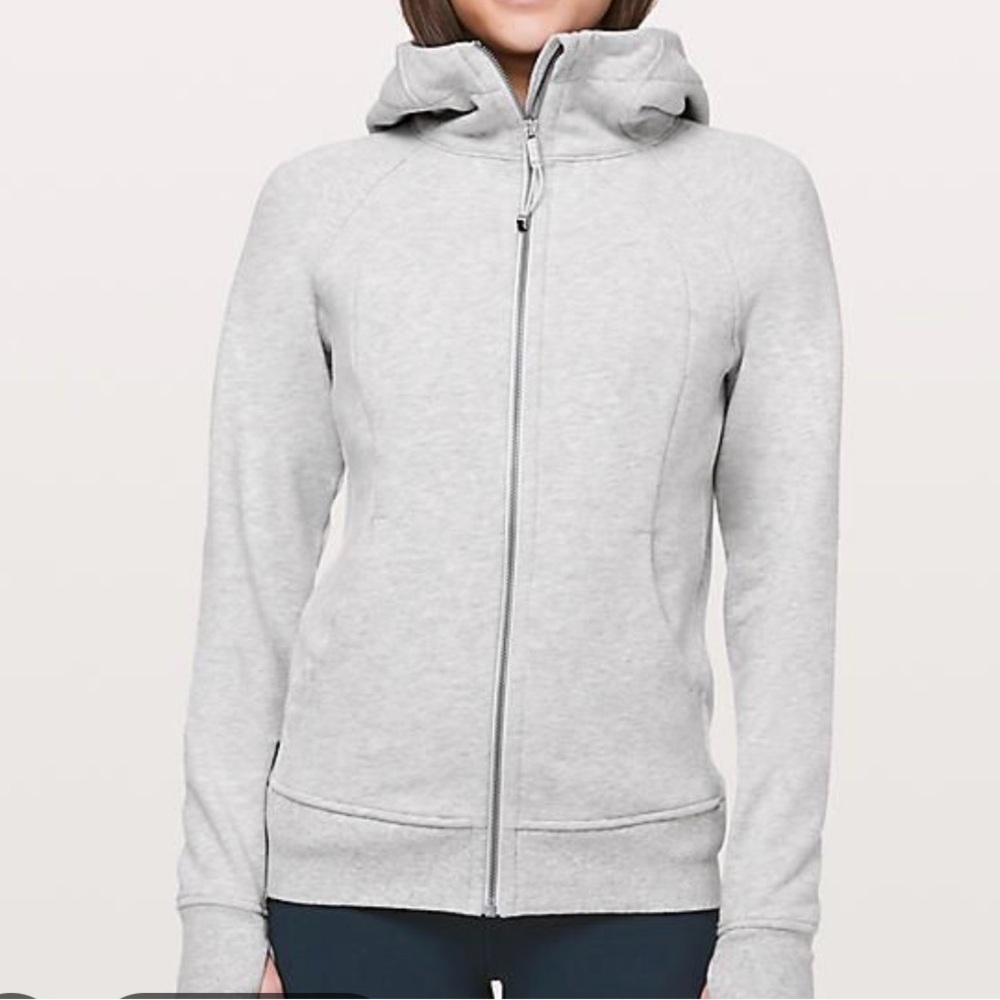 Lulu lemon Gray full zip Hoodie size 10